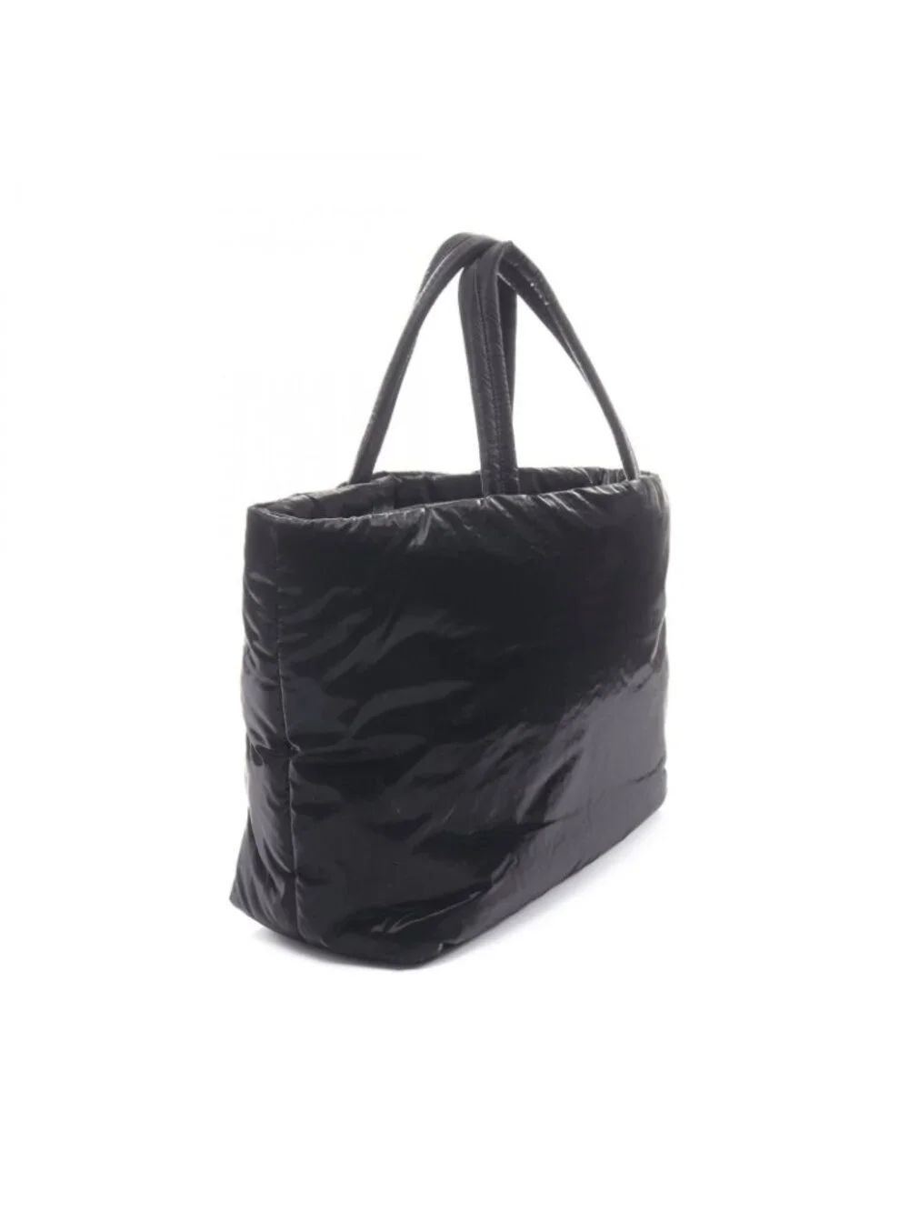 Saint Laurent Paris Tote Bag Wide Puffer Black Nylon